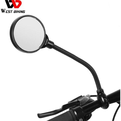 WEST BIKING 1Pcs Bike Mirror Handlebar Rearview Mirror Bicycle Accessories Aluminum Alloy Mountain Road Bike Cycling Rear View
