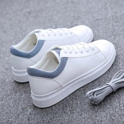 2019 Women Casual Shoes Autumn Women Sneakers Fashion Breathable PU Leather Platform White Women Shoes Soft Footwears K1-88