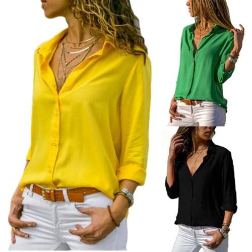 Fashion Long Sleeve Plus Size Shirts For Women Tops And Yellow Blouses Female Summer 2020 Sexy Red Black White Chiffon Tunic 3xl