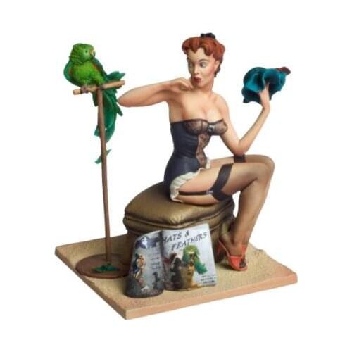 1/22 Scale Unpainted Resin Figure Girl and parrot ()