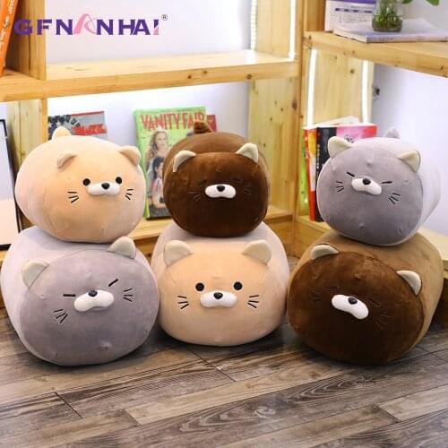 1pc 40/50cm Cute Stuffed Down Cotton Fat Cats Plush Pillow Lovely Chubby Animal Cat Plush Toy Sofa Cushion Baby Birthday Gifts