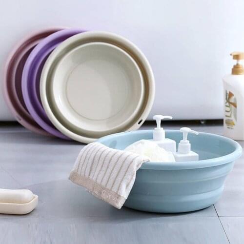 1 Pcs Plastic Portable Camping Folding Wash Basin Collapsible Bucket/ Dish Tub For Home Bathroom Travel Camping Tool