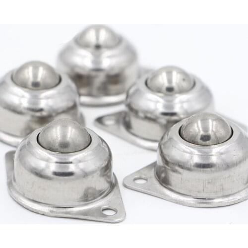 4PCS/lot High Quality 304 Stainless Steel Flange Mounted 1" Ball Transfer Bearing Unit Conveyor Roller Wheel Nylon Ball