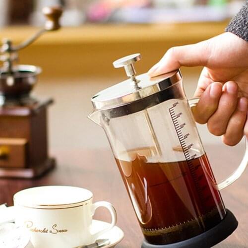 60% Hot Sales!!! 350/600ML Glass French Press Pot Heat-resistant Coffee Maker Tea Filter Cup