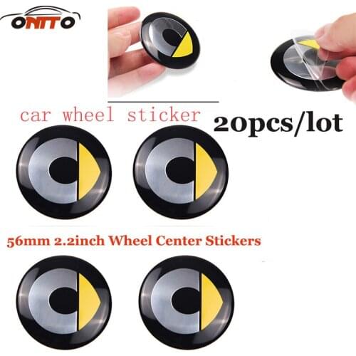 ABS 20pcs 56mm 2.2inch Car Wheel Center Stickers for Smart Fortwo Forfour 2013 2014 2015 2016 2017 2018 Auto Logo Emblem Badge