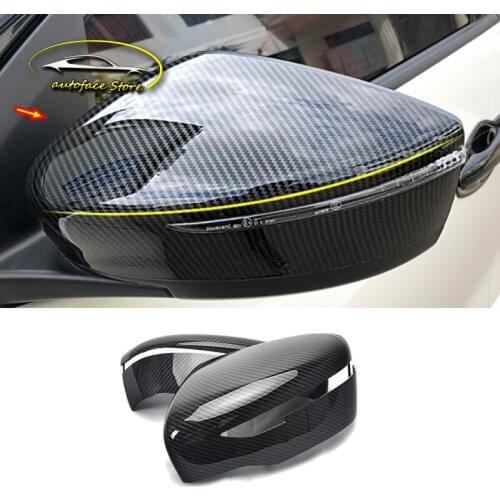 ABS Chrome Carbon Fiber Style For Nissan Kicks 2016 2017 2018 Accessories Auto Rearview Mirror Decoration Cover Trim Car Styling