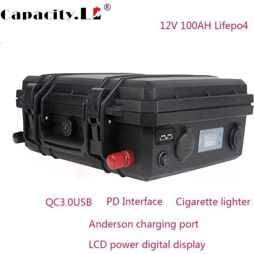 12V 120Ah Lifepo4 Battery Pack 85AH100AH Waterproof Marine Motor Solar RV Anderson Rechargeable Lithium Battery