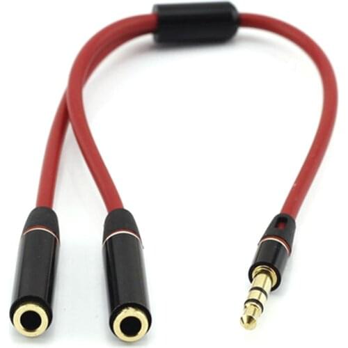 Headphones Jack 3.5Mm Audio Cable Stereo Audio Y-Splitter 2 Female To 1 Male Cable Adapter Microphone Cable Adapter For Earphone