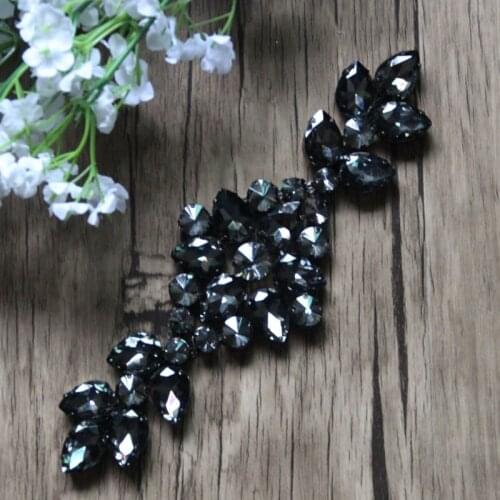 Free Shipping Wholesale 5 pcs/lot 6.8'' Rhinestone Applique for Wedding Gown Bridal Sash Rhinestone Patch LSAP92507