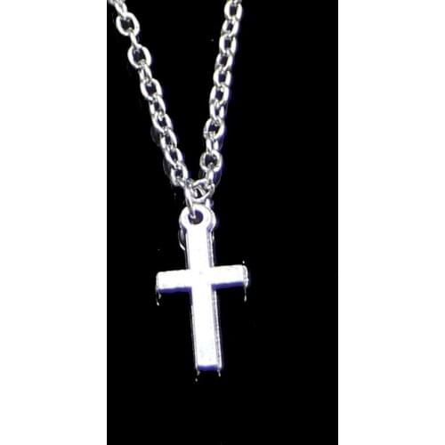 Fashion 9*19mm Christian Cross Pendant Necklace Link Chain For Female Choker Necklace Creative Jewelry party Gift
