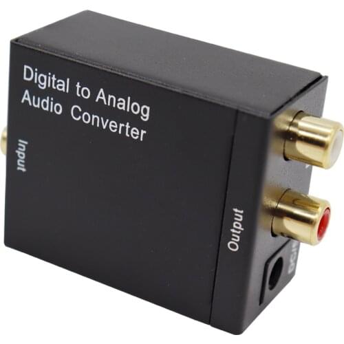 Digital to Analog Audio Converter Optical Fiber Toslink Coaxial Signal to RCA R/L Audio Decoder SPDIF Stereo ATV DAC Amplifier