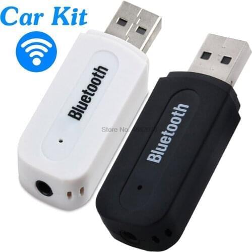 By dhl or ems 50pcs 3.5mm AUX Bluetooth Car Kit Wireless USB Audio Music Receiver Adapter Universal for Phone Tablet PC