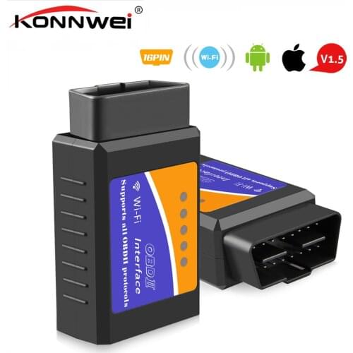 Free Shipping OBD2 WIFI ELM327 V 1.5 Scanner for iPhone IOS Auto OBDII Scan Tool OBD 2 ODB II ELM 327 V1.5 WIFI ODB2 autoscanner