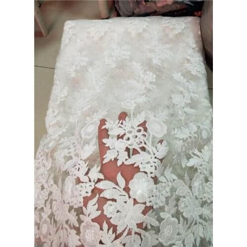 Sequins French net lace,African swiss tulle mesh Guipure lace fabric high quality for dress 5yards/lot Nigerian white yellow