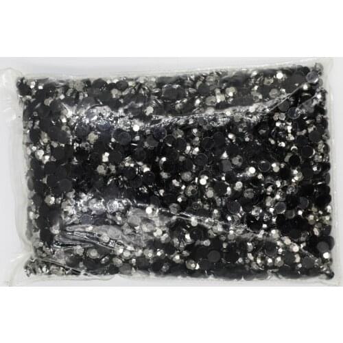 Jet Hematite Color 1.5~12mm Flat Back Round Acrylic Rhinestones Beads / Stones ,3D Acrylic Nail Art / Garment Decoration