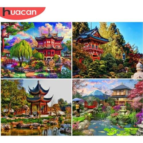 HUACAN Paint By Number House Landscape Pictures By Number Lake Tree Drawing On Canvas HandPainted Art Gift Kit DIY Home Decor