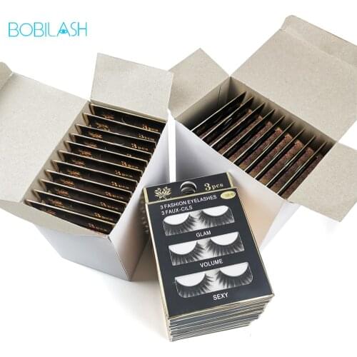 BOBILASH Wholesale Fake Mink Eyelashes 5/10/20/50PCS 5D Natural Long Thick Cilios100% Cruelty Free False Lashes In Bulk