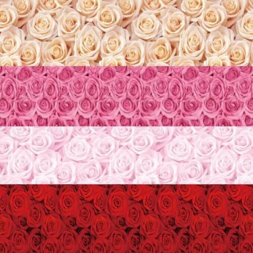 25 38 50 75mm New product rose flower 50 yards of valentines day wedding decoration DIY hand bow Cartoon ribbon grosgrain tape