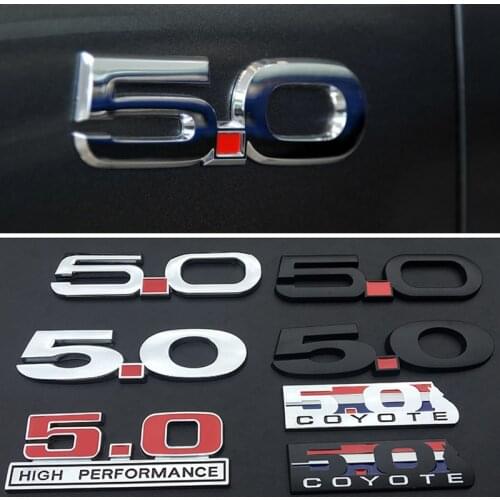 For 5.0 Twin Turbo Metal Sticker Grille Emblem for Ford Mustang Shelby Cobra Coyote GT 350 500 Sport F150 Badge Auto Decoration