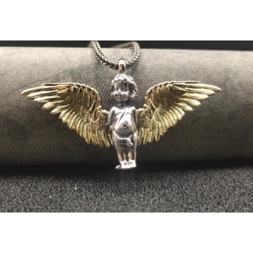 Fashionable Cute Little Angel Gold Wing Pendant Mens and Womens Fashion Accessories Jewelry Gifts