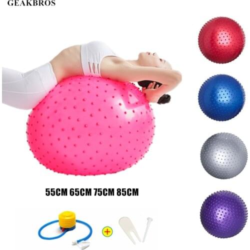 75CM 85CM Message Point Yoga Balls Fitness Gym Balance Fitball Exercise Pilates Workout Barbed Massage Ball with Free Air Pump