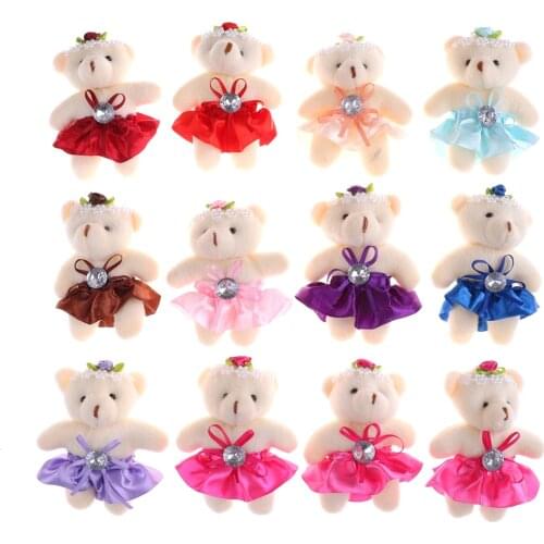 12cm Cartoon Teddy Stuffed Bear lovely Small Plush Toy Teddy Bear, Animal Soft Plush Doll Keychain Wedding Gift For Lovers