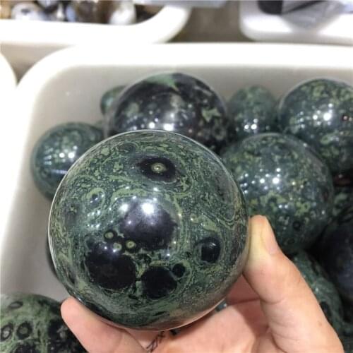 Natural polished peacock eye stone ball green quartz sphere for sale