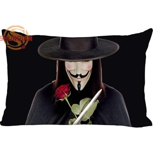 New Custom V for Vendetta Pillowcase Zippered Rectangle Pillow Cover Cases Size 45X35cm,40x60cm,45X75cm,50X75cm(Two sides)