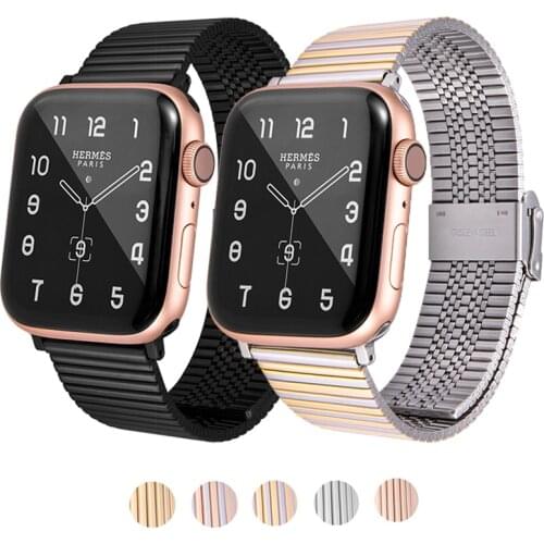 New Stainless Steel Mesh Strap For Apple Watch Band 6 SE 44/42mm Watchband Bracelet Band for correa iWatch Series 4 5 6 42/38mm