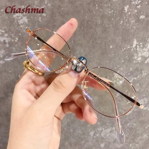 Women Small Circle Titanium Light Eyeglasses Men Glasses Oval Myopic Glasses Frame Optical Eyewear for High Prescription Lenses