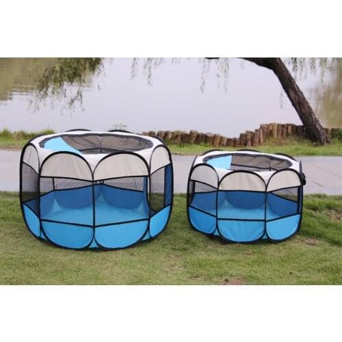 Pet tent Octagonal pet fence Oxford cloth outdoor pet cat house Collapsible dog cage Dog tent Pet supplies