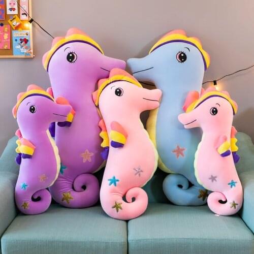 Plush Toy Hippocampus Angel Seahorse Stuffed Animals Doll Big Pillow Boy Girl Friends Valentines Day Birthday Sleeping Pillow