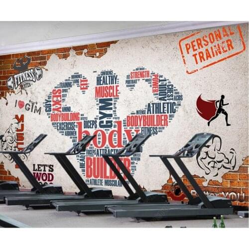Custom photo wallpaper for walls 3d mural Modern Retro nostalgic brick wall sports running fitness club image wall background