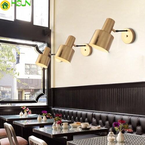 Simple Nordic Bedroom Bedside Lamp Wall Lamp Modern Aisle Corridor Hotel Golden Background Wall Lamp Creative LED Lamp