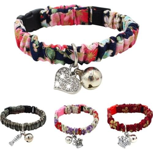 Adjustable Dog Collars with Bell for Doggie Necktie Puppy Necklace Pet Cat Accessories supplies neck strap for small big dog