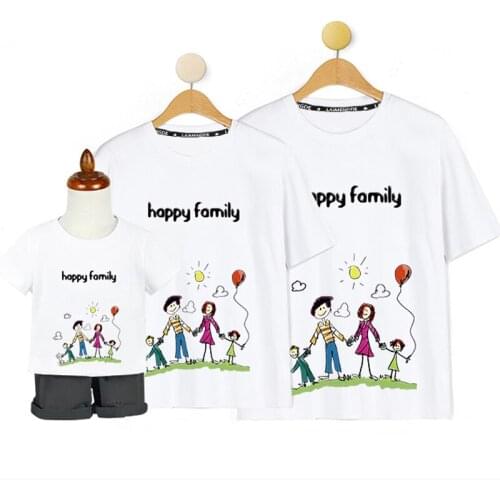 Happy Family Clothing Mother Father Son T Shirt Family Matching Outfits Mom Daughter Summer Clothing Big Size TShirt