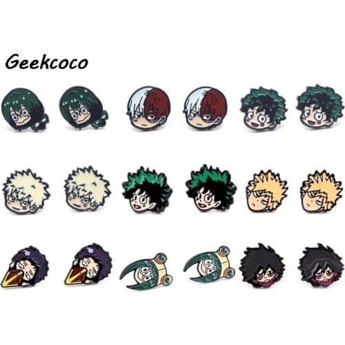 J2633 Anime Pierce Stud Earring Enamel Earrings Pendant for Kids Girls Cute Jewelry