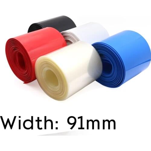 Width 90mm PVC Heat Shrink Tube Dia 58mm Lithium Battery Insulated Film Wrap Protection Case Pack Wire Cable Sleeve Colorful