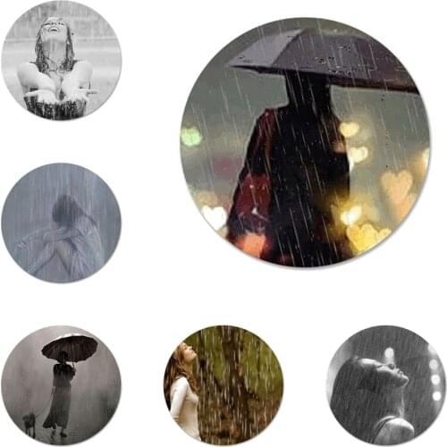 Rain Icons Pins Badge Decoration Brooches Metal Badges For Backpack Decoration 58mm