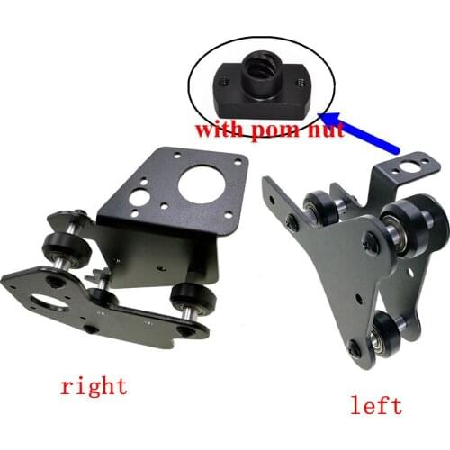 1set 3D printer parts CR-10 S4/S5 X axis motor mount bracket right/ left X-axis Front/Back Motor mount Plate with wheels pom nut
