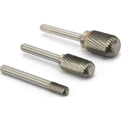 Noreturn 1pcs Rotary file Tungsten Steel Alloy Rotary File Single Groove Grinding Head W - cylindrical Semicircle Size6-16mm