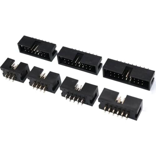 100PCS DC3 6P 8P 10P 14P 16P 20P 26P 30P 34P 40P 50P 2.54mm Socket Header Connector ISP Male Double-spaced Straight IDC JTAG