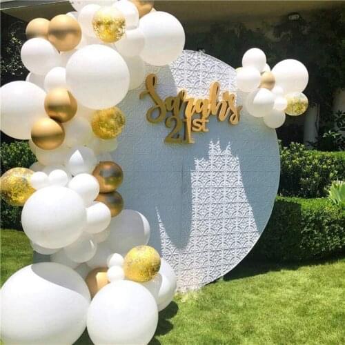 120PCS Balloon Arch Garland Kit White Gold Confetti Latex Balloons Baby Shower Wedding Birthday Party Decorations