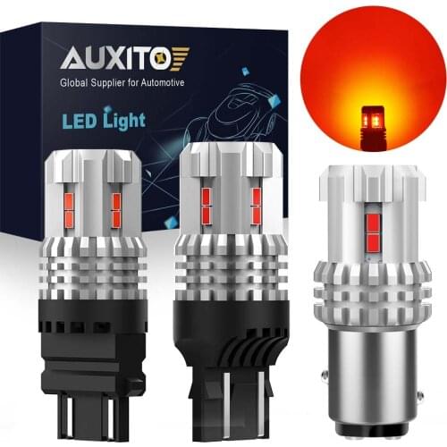 AUXITO 2x T25 3157 LED Bulb T20 W21/5W 7443 Car Parking Lamp 1157 BAY15D Car Brake Light Leds Tail Bulbs Red