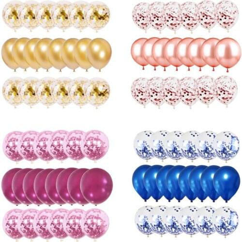 20pcs/lot Rose Gold Confetti Balloons Mix Metallic Balloon Baby Shower Happy Birthday Party Wedding Decorations Helium Ballon