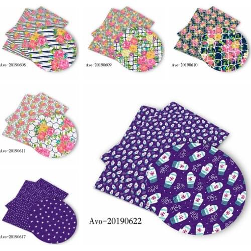 50*150cm New Flower Cartoon Pattern Printed Leather Polyster Cotton Liverpool Bullet Fabric for DIY Handmade By Yards