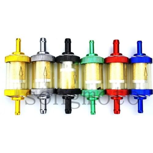 6mm/8mm CNC Aluminum Alloy Glass Motorcycle Gas Fuel Gasoline Oil Filter Moto Accessories for ATV Dirt Pit Bike Motocross