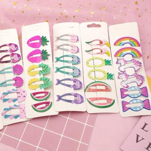 6PCS Girls baby Hair Clips Snaps Hairpin Girls Baby Kids Hair Bow Accessories Korean Flower Hairclip Cute Headdress Print