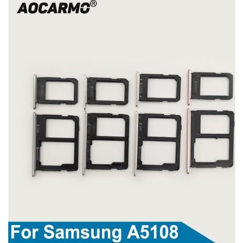 Aocarmo One Set SIM Card Metal Plastic Nano Sim Tray MicroSD Slot Holder For Samsung Galaxy A5 2016 SM-A5100 A5108