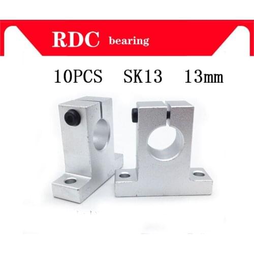 Free Shipping 10 pcs/lot SK13 13mm High quality linear bearing rail shaft support XYZ Table CNC Router SH13A
